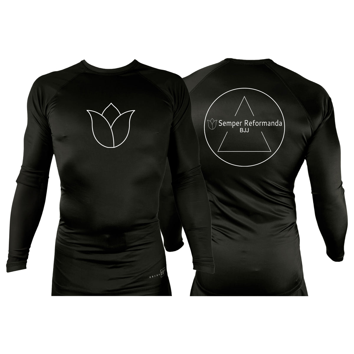 Illinois Brazilian Jiu Jitsu All Black Rash Guards Long Sleeves #8208 X