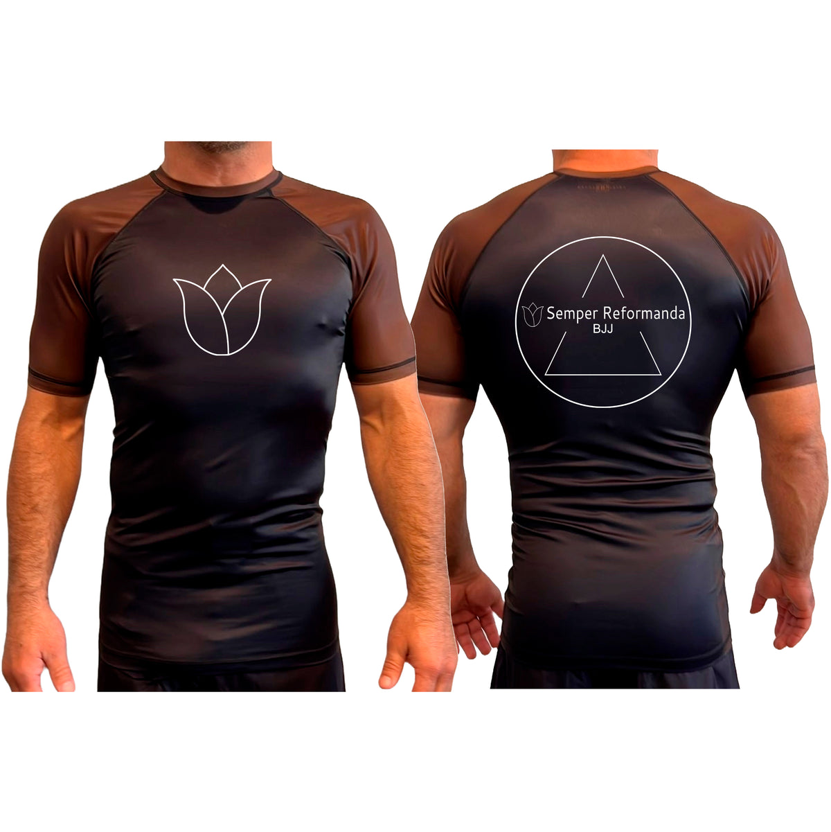 Illinois Brazilian Jiu Jitsu All Black Ranked Short Sleeve Rash Guards #8208 X