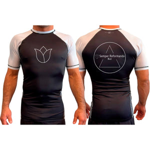 Illinois Brazilian Jiu Jitsu All Black Ranked Short Sleeve Rash Guards #8208 X