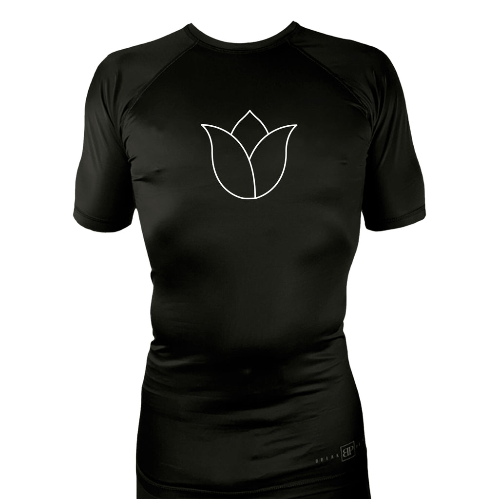 Illinois Brazilian Jiu Jitsu All Black Rash Guards Short Sleeves #8208 X