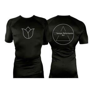 Illinois Brazilian Jiu Jitsu All Black Rash Guards Short Sleeves #8208 X