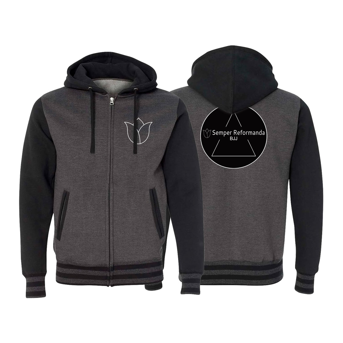 Illinois Brazilian Jiu Jitsu Varsity Zip-Up Hoodies #8208 X