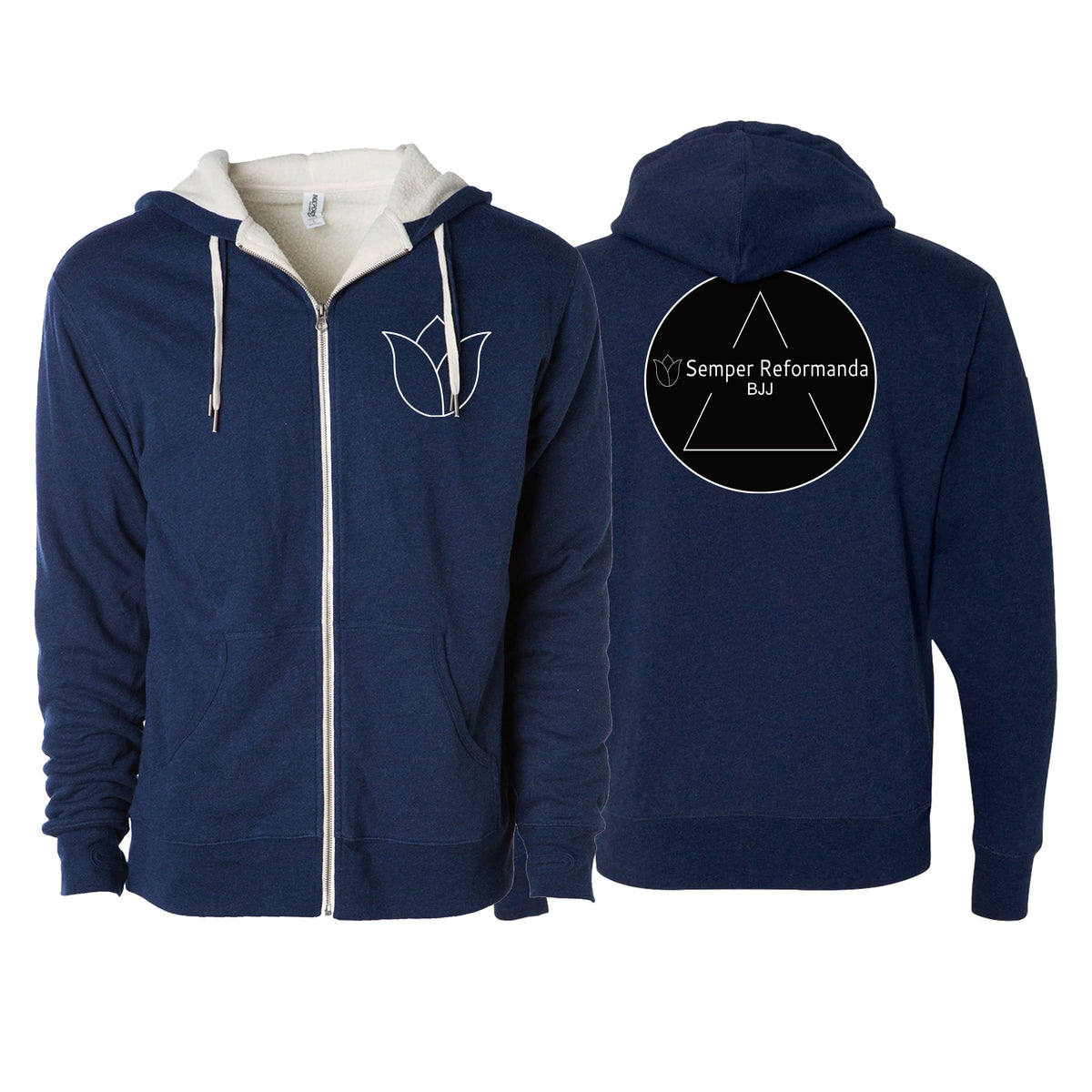 Illinois Brazilian Jiu Jitsu Sherpa Lined Zip-Up Hoodie #8208 X