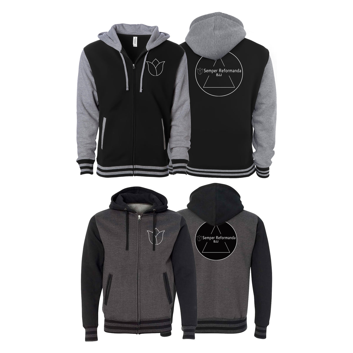 Illinois Brazilian Jiu Jitsu Varsity Zip-Up Hoodies #8208 X