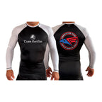 Illinois Brazilian Jiu Jitsu All Black Ranked Long Sleeve Rash Guards #8208 Y