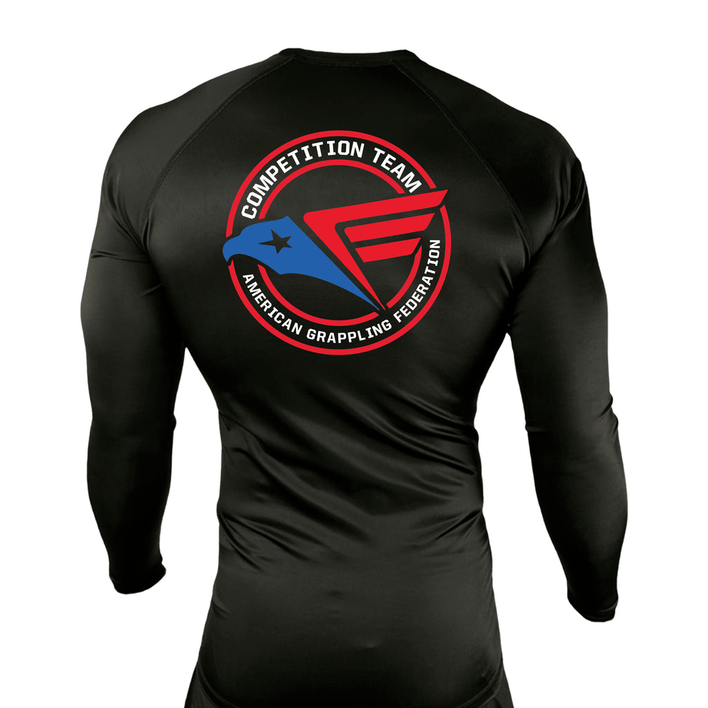 Illinois Brazilian Jiu Jitsu All Black Rash Guards Long Sleeves #8208 Y