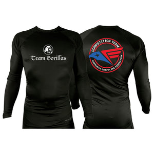 Illinois Brazilian Jiu Jitsu All Black Rash Guards Long Sleeves #8208 Y