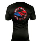 Illinois Brazilian Jiu Jitsu All Black Rash Guards Short Sleeves #8208 Y