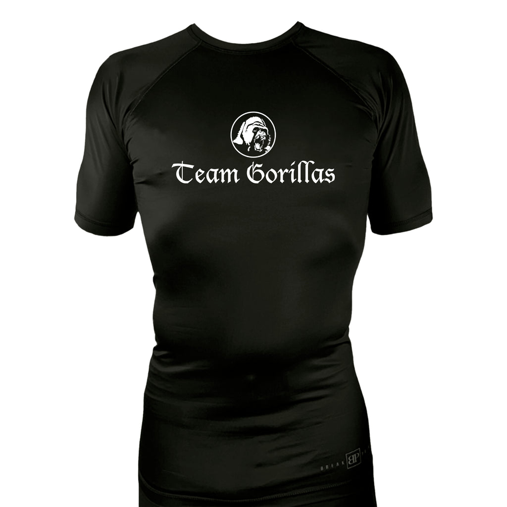 Illinois Brazilian Jiu Jitsu All Black Rash Guards Short Sleeves #8208 Y
