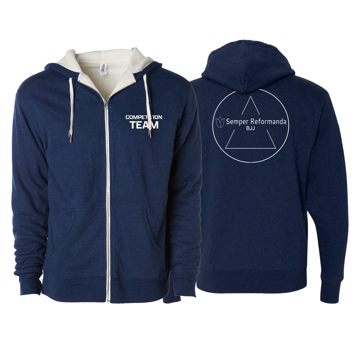 Illinois Brazilian Jiu Jitsu Sherpa Lined Zip-Up Hoodie #8208 Y