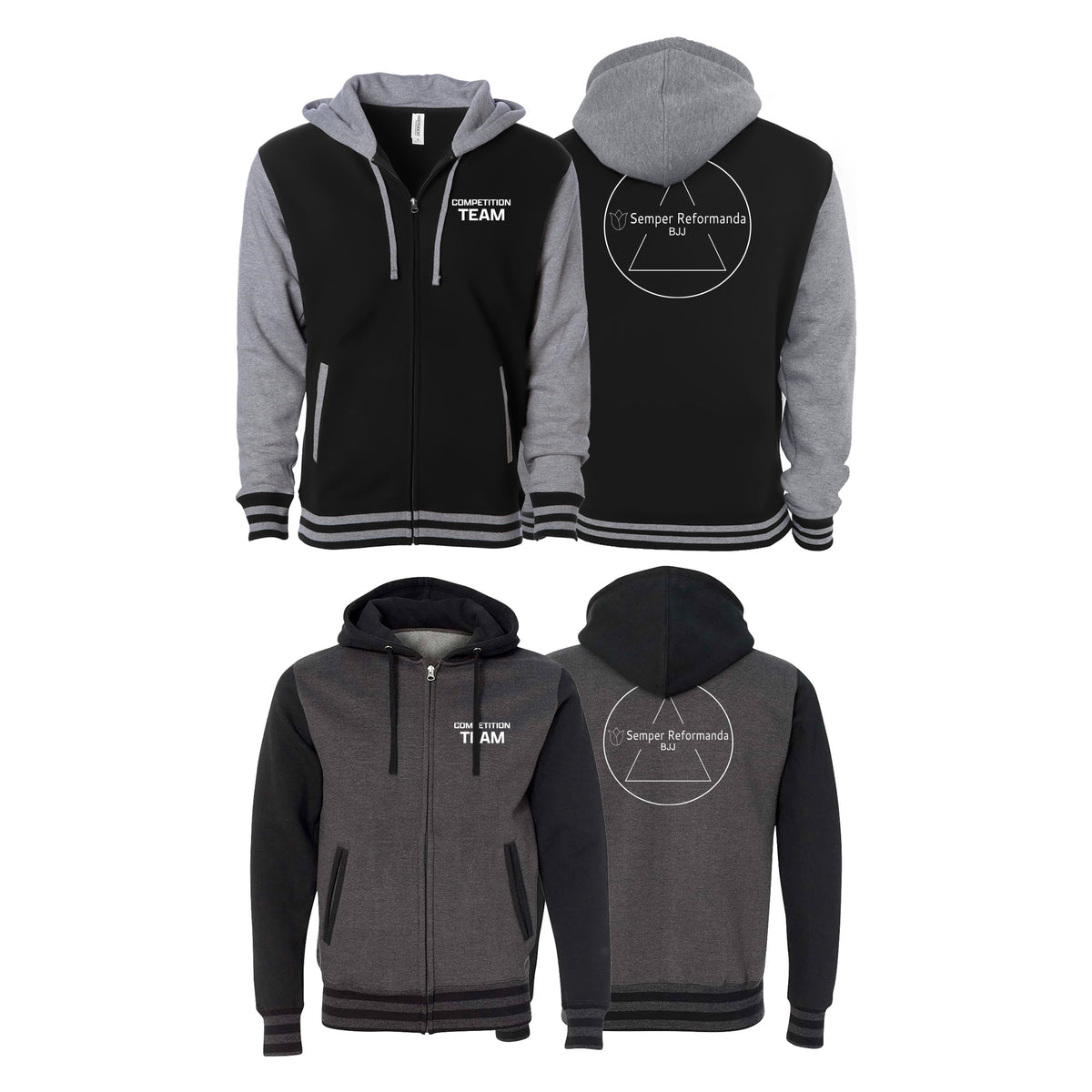 Illinois Brazilian Jiu Jitsu Varsity Zip-Up Hoodies #8208 Y