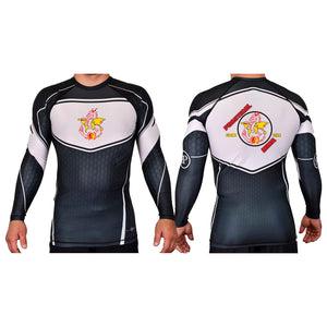 Practical MMA Academy Rash Guards Black/White #8209 A