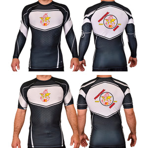 Practical MMA Academy Rash Guards Black/White #8209 A