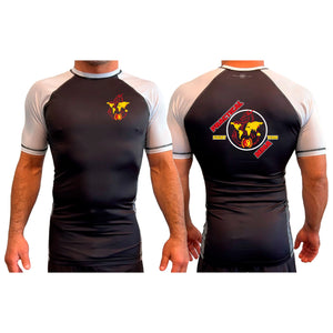 Practical MMA All Black Ranked Short Sleeve Rash Guards #8209 A