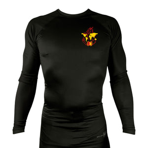 Practical MMA All Black Rash Guards Long Sleeves #8209 A