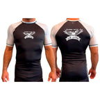 Flood City Jiu-Jitsu All Black Ranked Short Sleeve Rash Guards #8210 A
