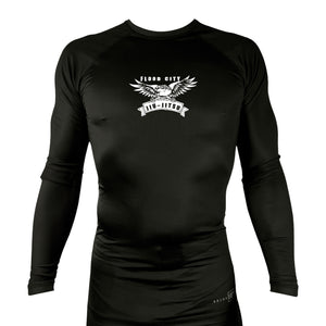 Flood City Jiu-Jitsu All Black Rash Guards Long Sleeves #8210 A