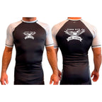 Flood City Jiu-Jitsu All Black Ranked Short Sleeve Rash Guards #8210 A
