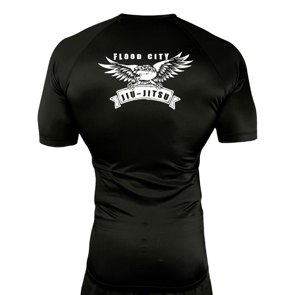 Flood City Jiu-Jitsu All Black Rash Guards Short Sleeves #8210 A