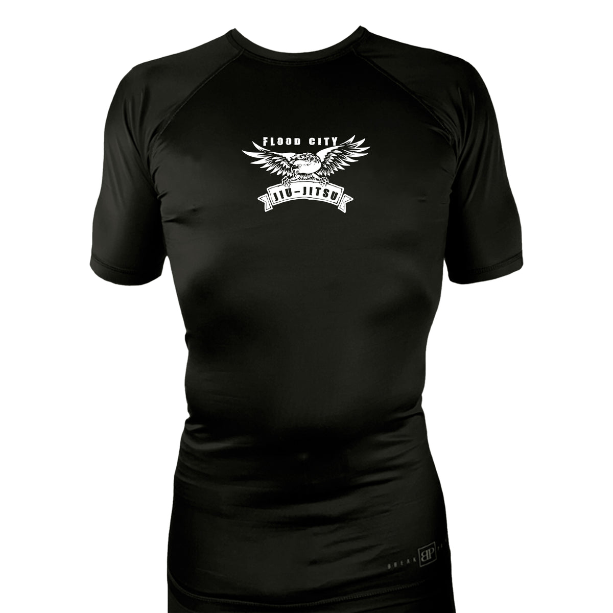 Flood City Jiu-Jitsu All Black Rash Guards Short Sleeves #8210 A