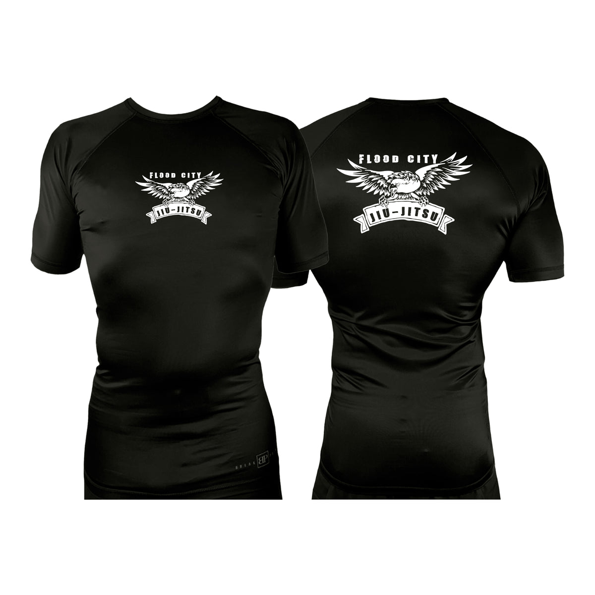 Flood City Jiu-Jitsu All Black Rash Guards Short Sleeves #8210 A