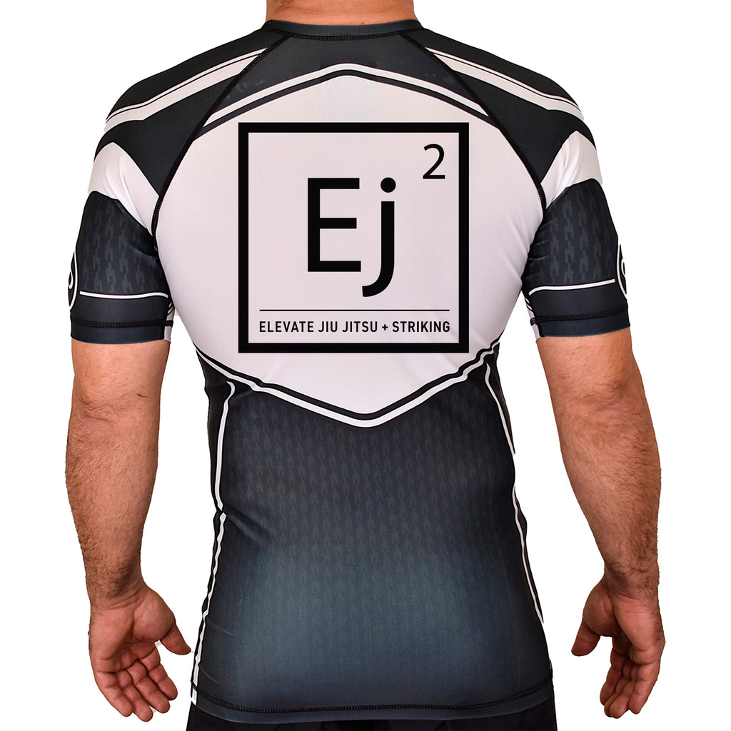 Elevate Academy Rash Guards Black/White #8211 A (Main Logo)