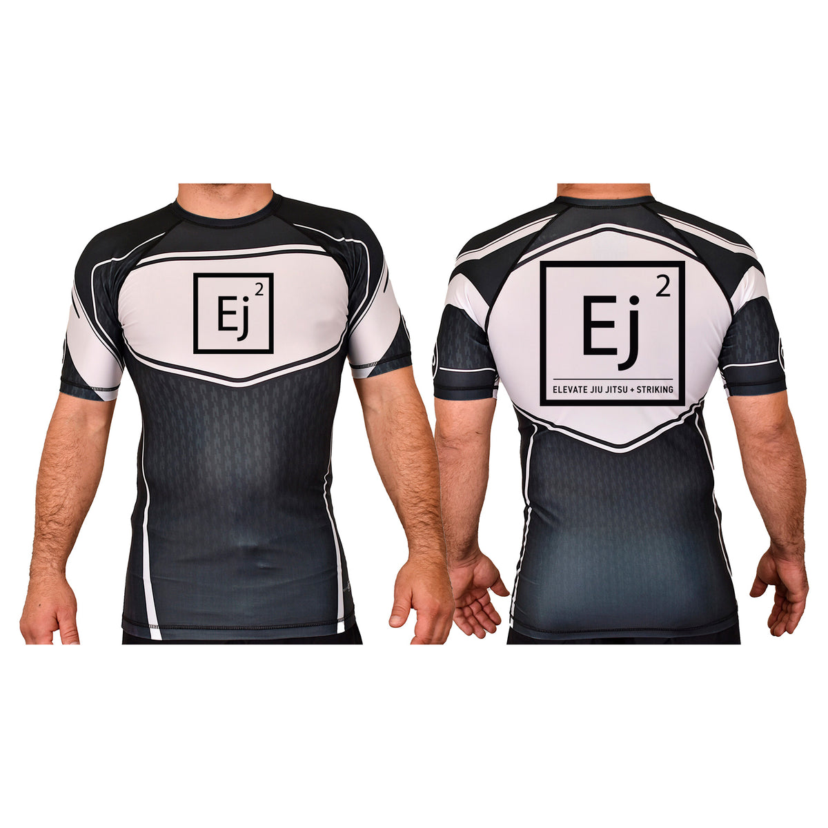 Elevate Academy Rash Guards Black/White #8211 A (Main Logo)