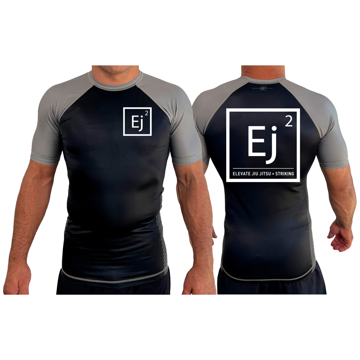Elevate All Black Ranked Short Sleeve Rash Guards #8211 A (Main Logo)