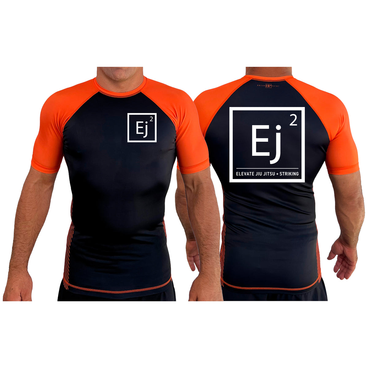Elevate All Black Ranked Short Sleeve Rash Guards #8211 A (Main Logo)