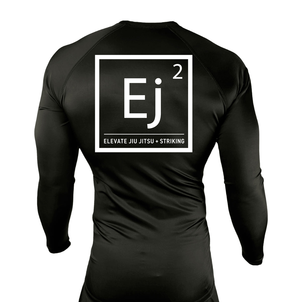 Elevate All Black Rash Guards Long Sleeves #8211 A (Main Logo)