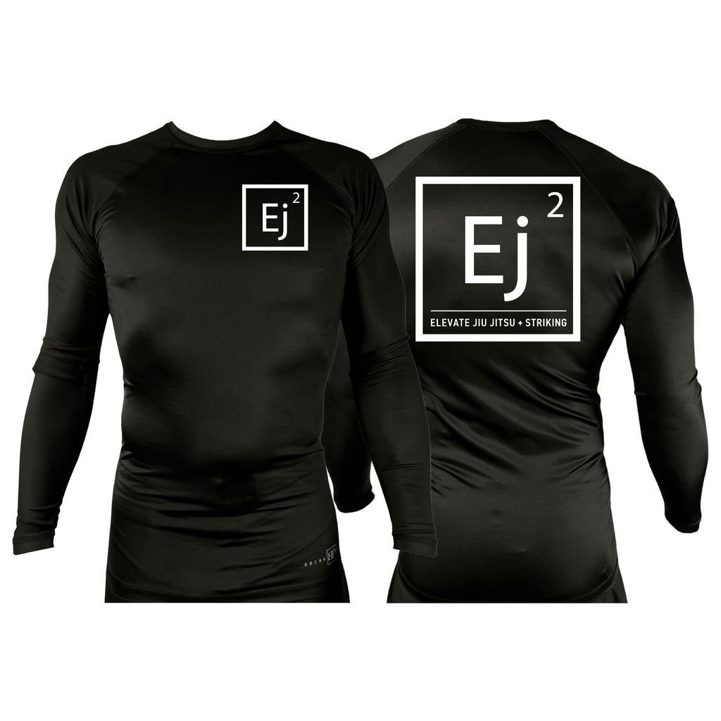 Elevate All Black Rash Guards Long Sleeves #8211 A (Main Logo)