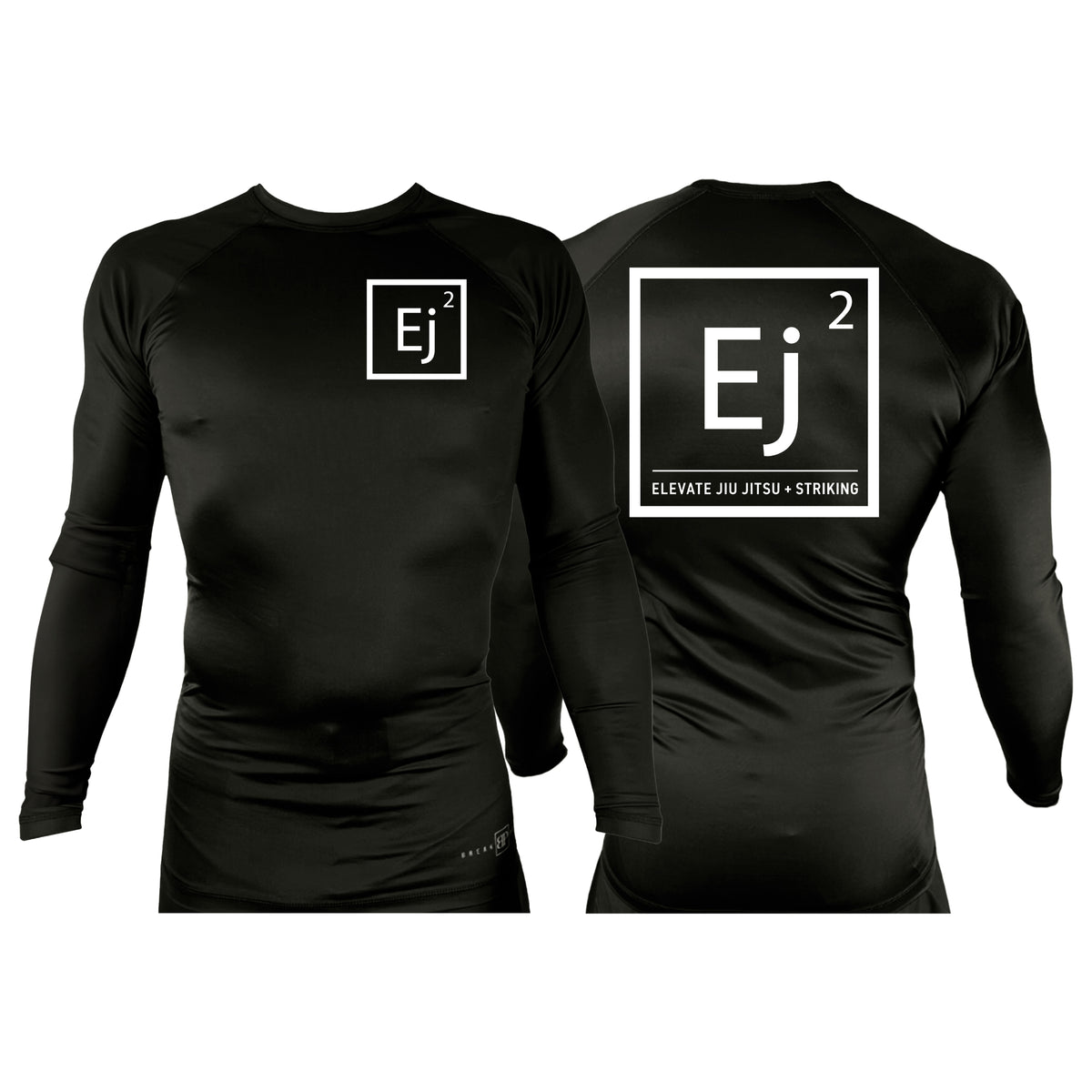 Elevate All Black Rash Guards Long Sleeves #8211 A (Main Logo)