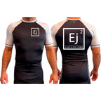 Elevate All Black Ranked Short Sleeve Rash Guards #8211 A (Main Logo)