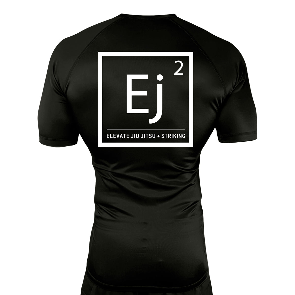Elevate All Black Rash Guards Short Sleeves #8211 A (Main Logo)
