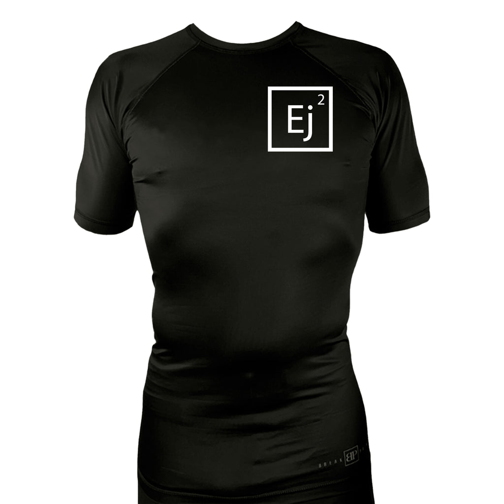 Elevate All Black Rash Guards Short Sleeves #8211 A (Main Logo)