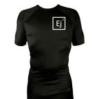 Elevate All Black Rash Guards Short Sleeves #8211 A (Main Logo)