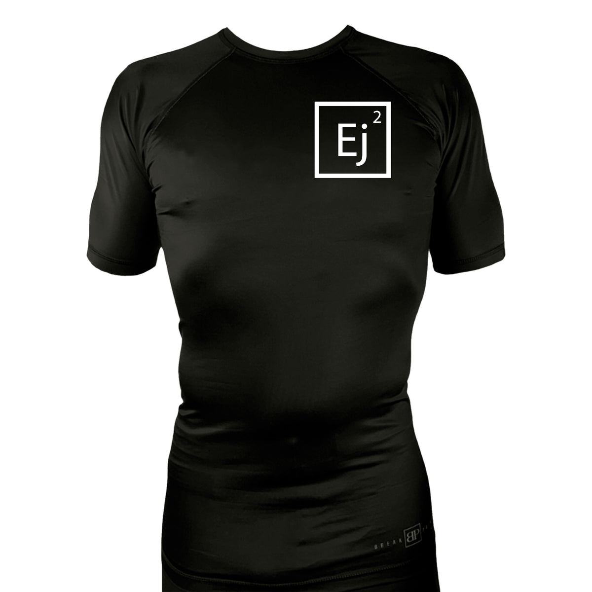 Elevate All Black Rash Guards Short Sleeves #8211 A (Main Logo)