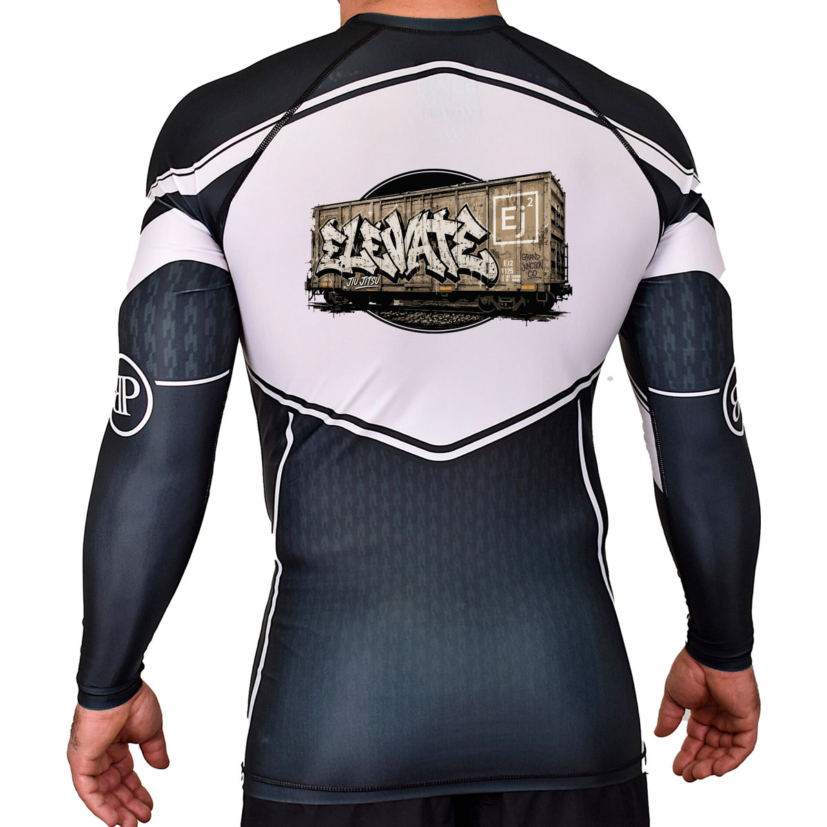Elevate Academy Rash Guards Black/White #8211 J