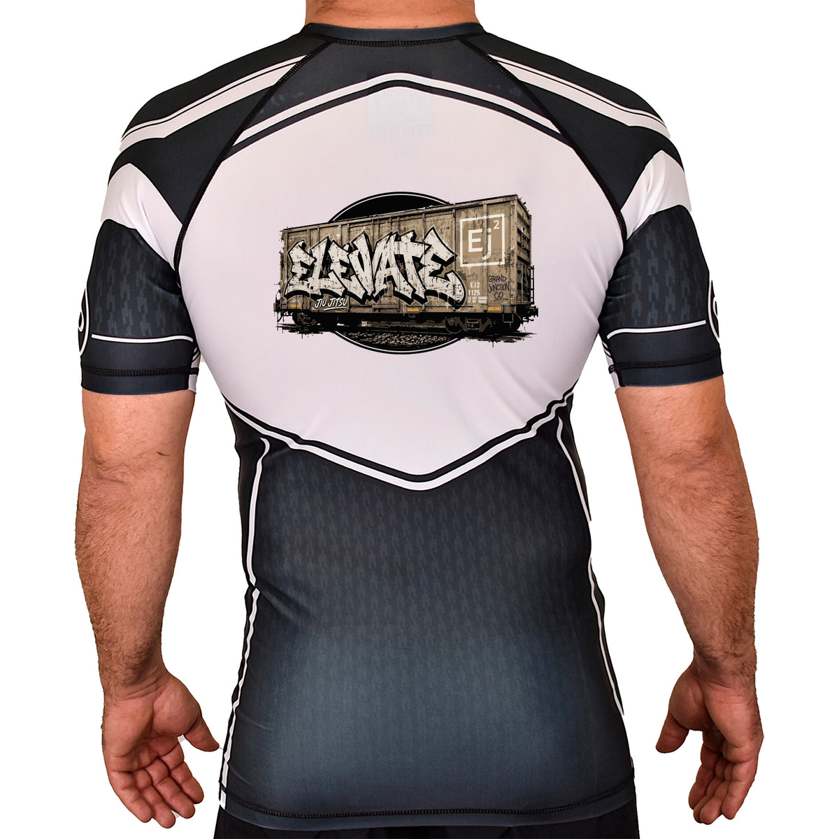 Elevate Academy Rash Guards Black/White #8211 J