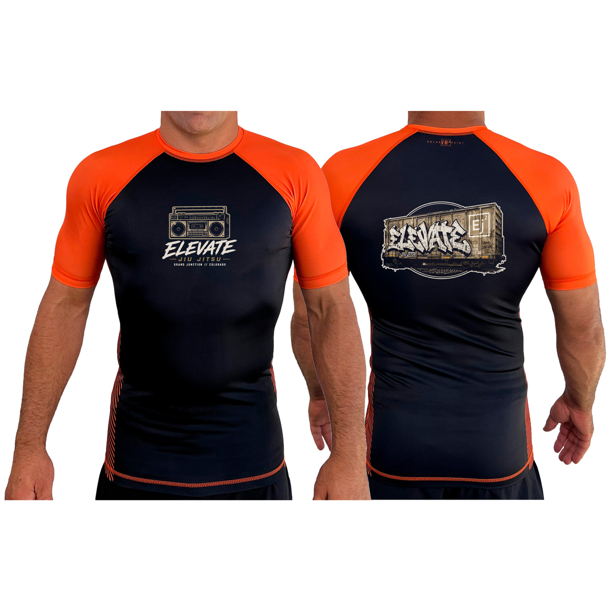 Elevate All Black Ranked Short Sleeve Rash Guards #8211 J