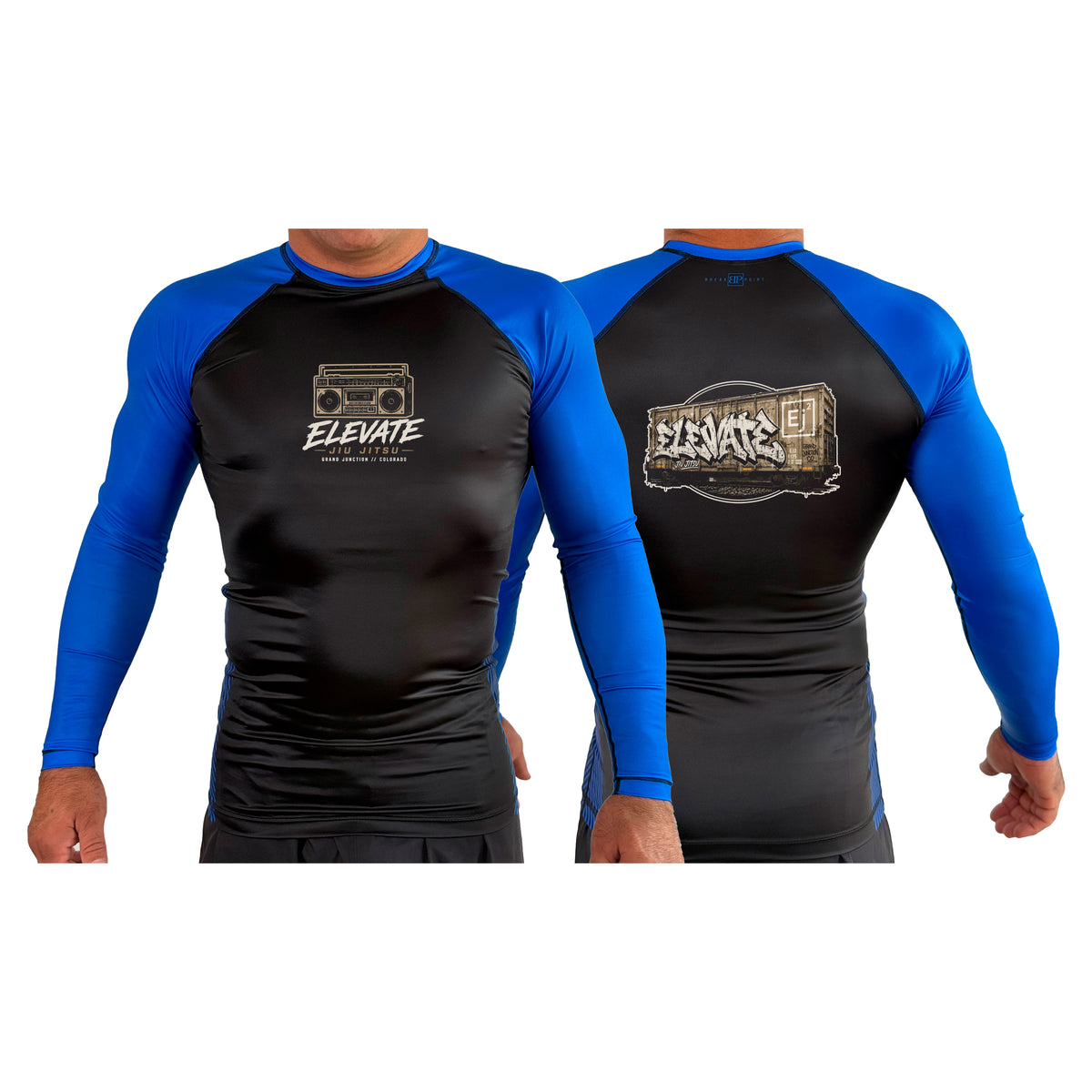 Elevate All Black Ranked Long Sleeve Rash Guards #8211 J
