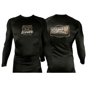 Elevate All Black Rash Guards Long Sleeves #8211 J