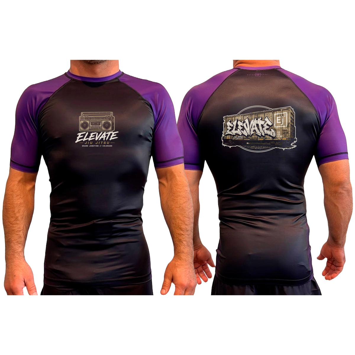 Elevate All Black Ranked Short Sleeve Rash Guards #8211 J
