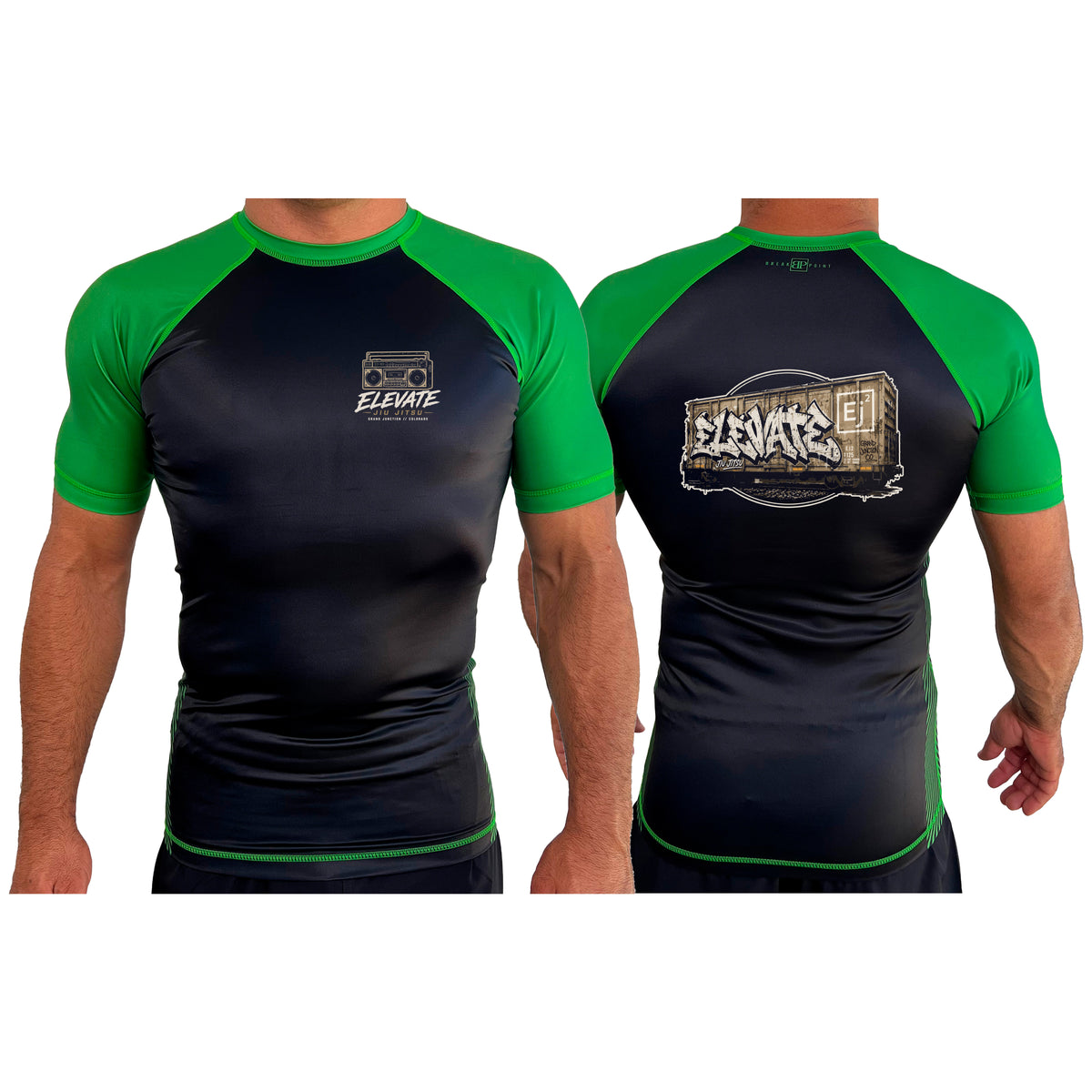 Elevate All Black Ranked Short Sleeve Rash Guards #8211 K
