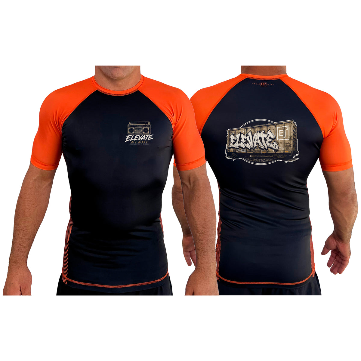 Elevate All Black Ranked Short Sleeve Rash Guards #8211 K