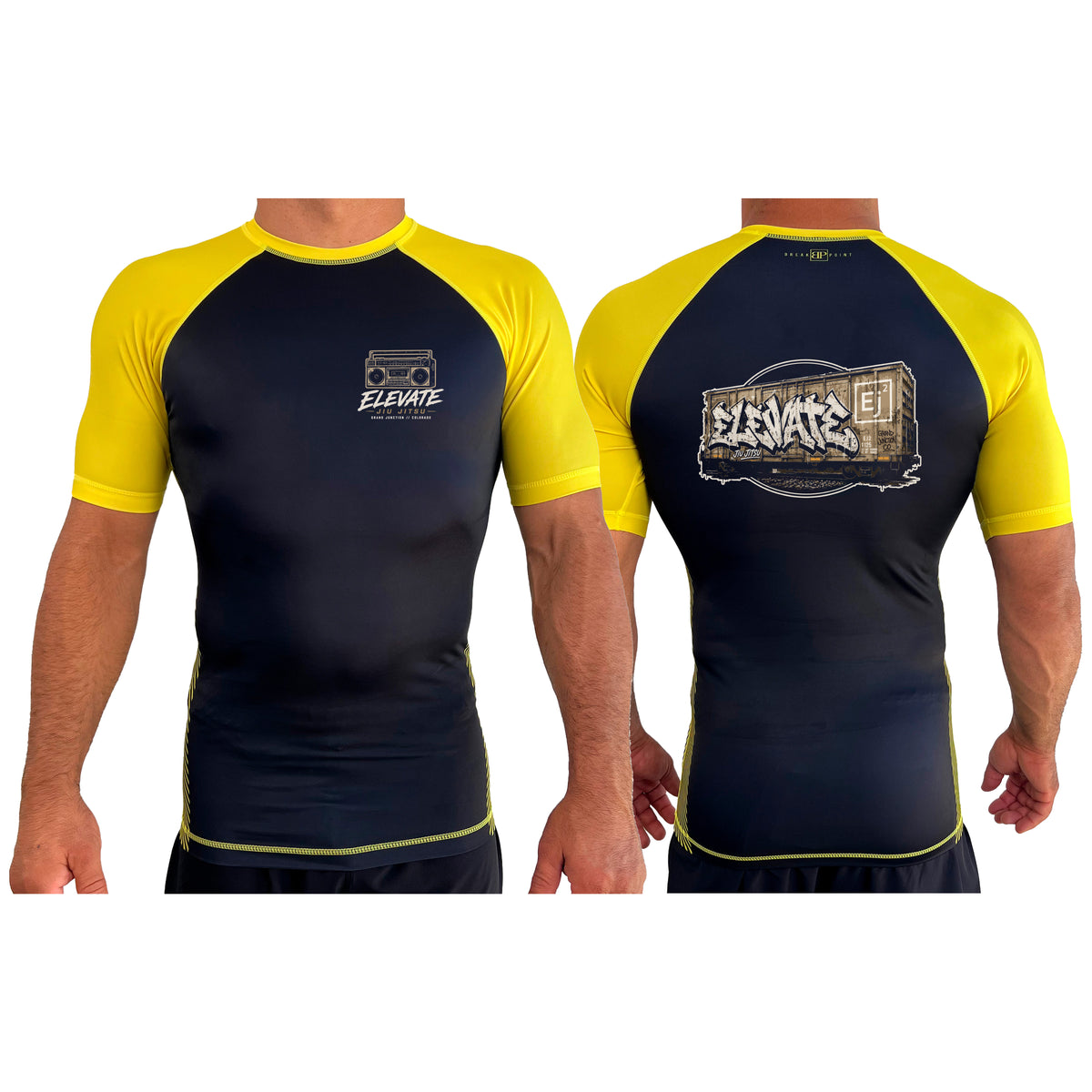 Elevate All Black Ranked Short Sleeve Rash Guards #8211 K
