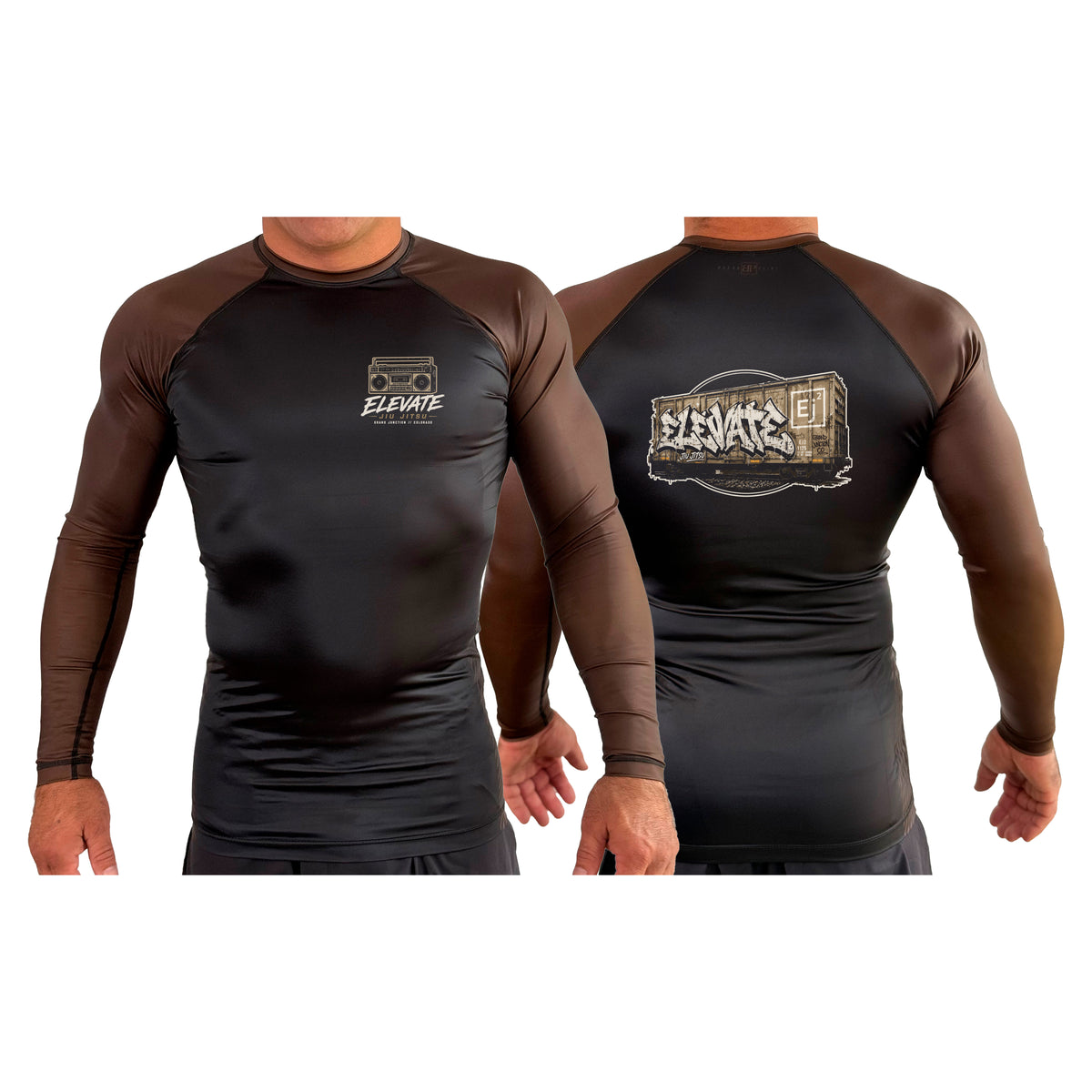 Elevate All Black Ranked Long Sleeve Rash Guards #8211 K