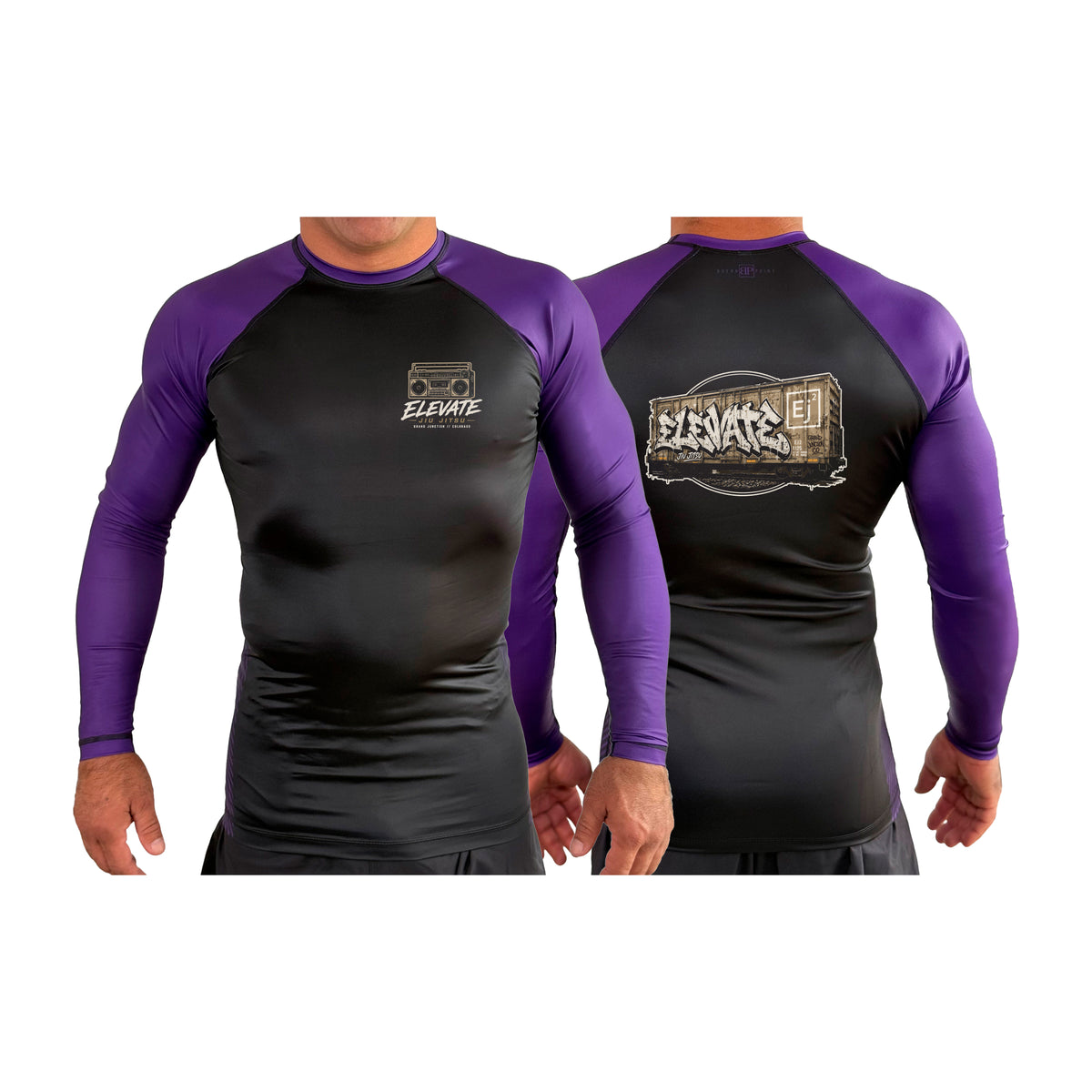 Elevate All Black Ranked Long Sleeve Rash Guards #8211 K