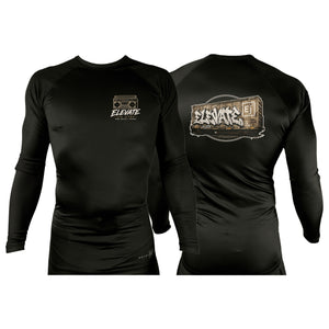 Elevate All Black Rash Guards Long Sleeves #8211 K
