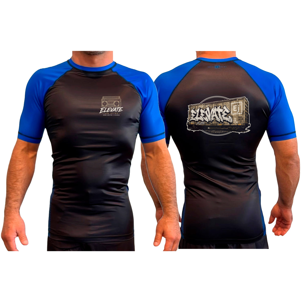 Elevate All Black Ranked Short Sleeve Rash Guards #8211 K